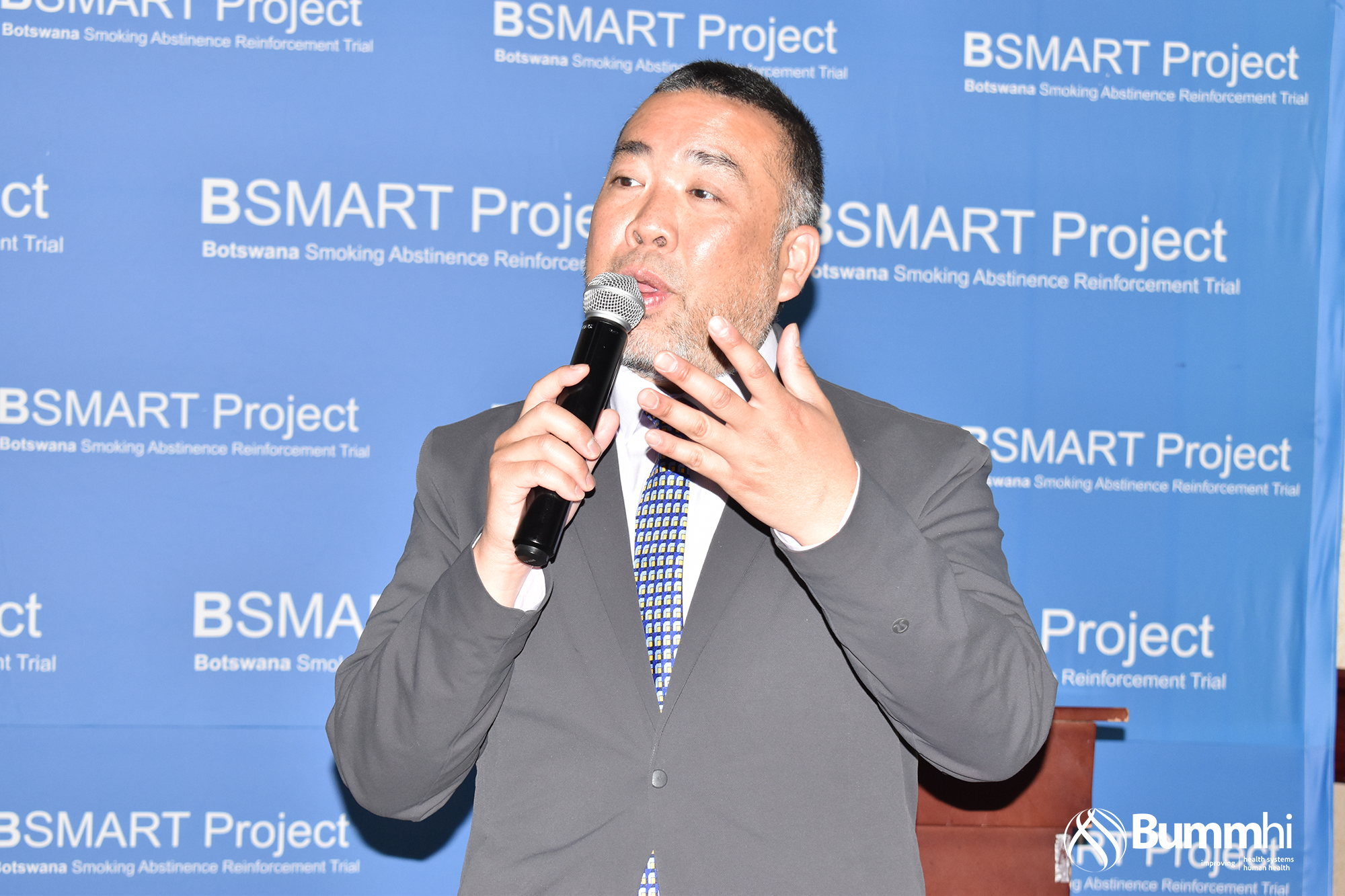 Prof. Man Charurat, Ciheb Global Director. addresses the attendees of the BSMART launch